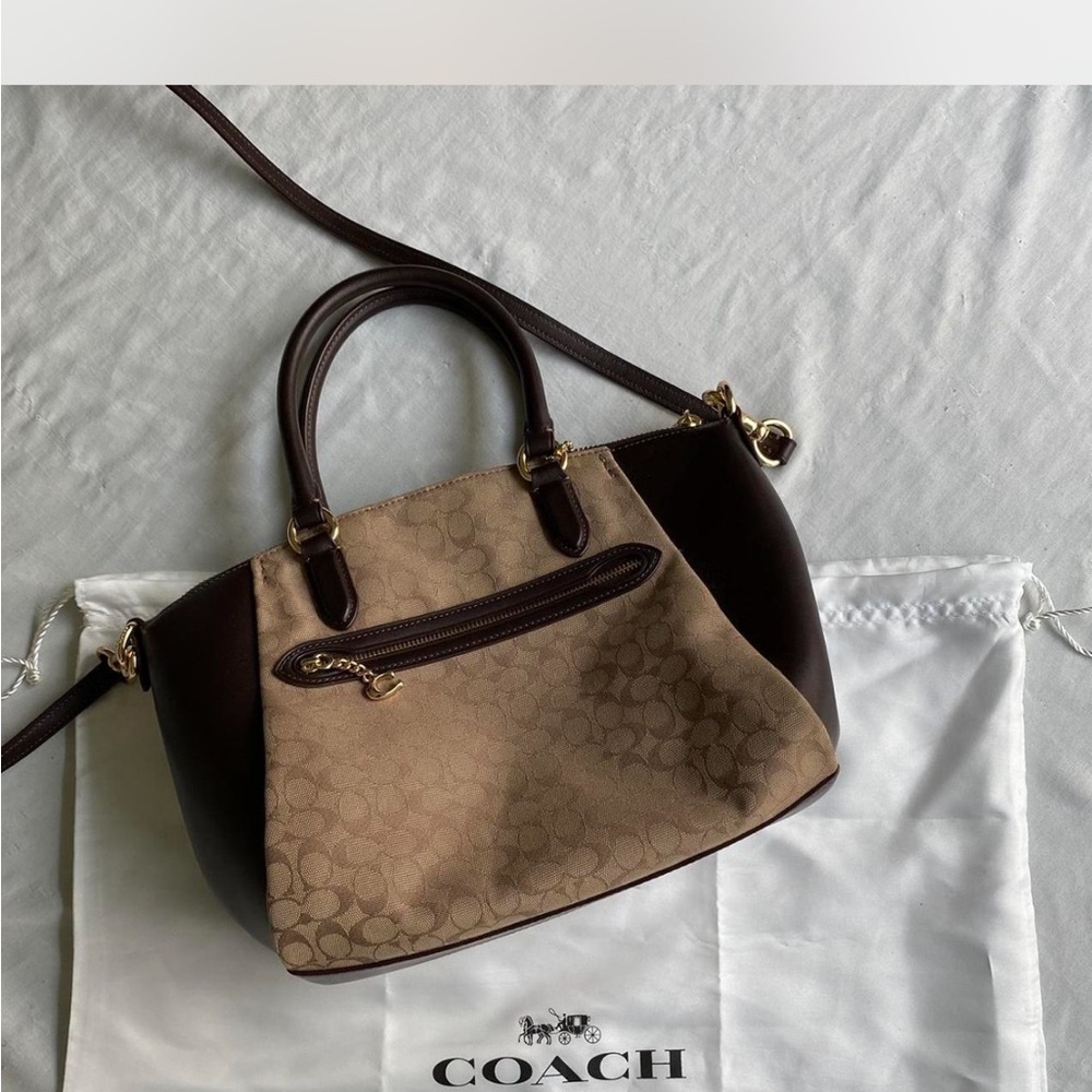 Vintage Coach Brown and Tan Women's Bag